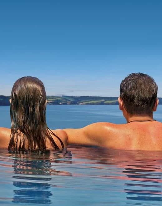 Couple in hydrotherapy pool