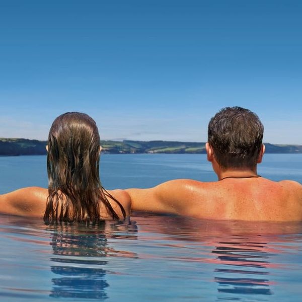 Couple in hydrotherapy pool