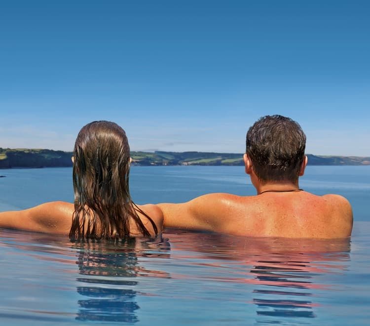 Couple in hydrotherapy pool