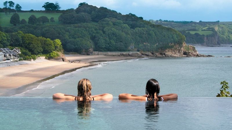 Hydrotherapy pool overlooking Saundersfoot Bay