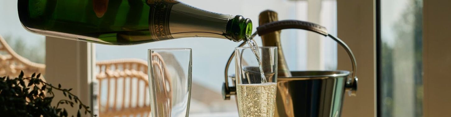 Champagne in Hotel Room