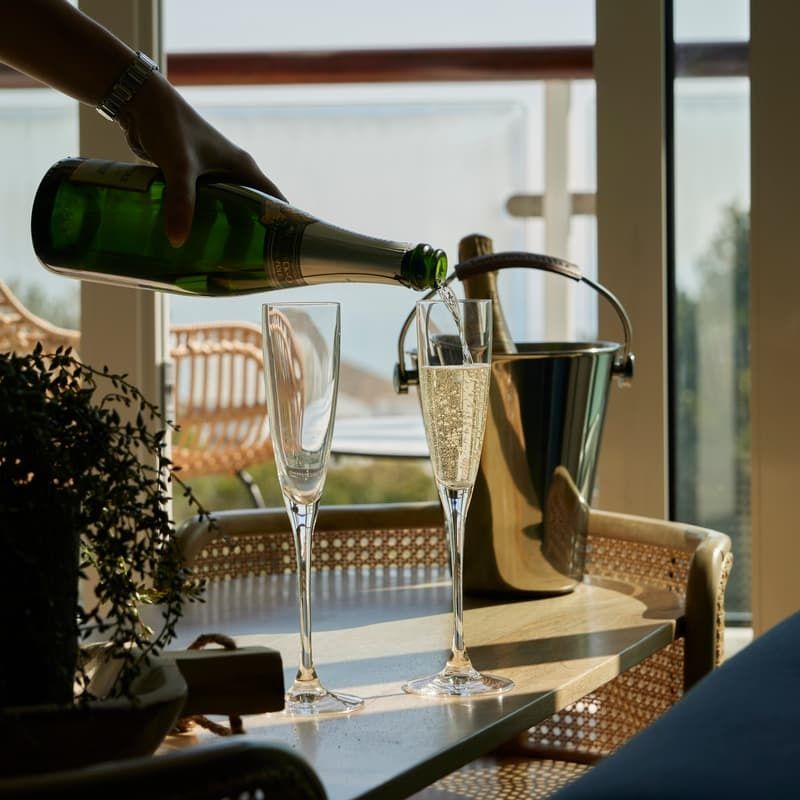 Champagne in Hotel Room