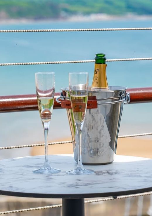 Champagne on Hotel Room Balcony