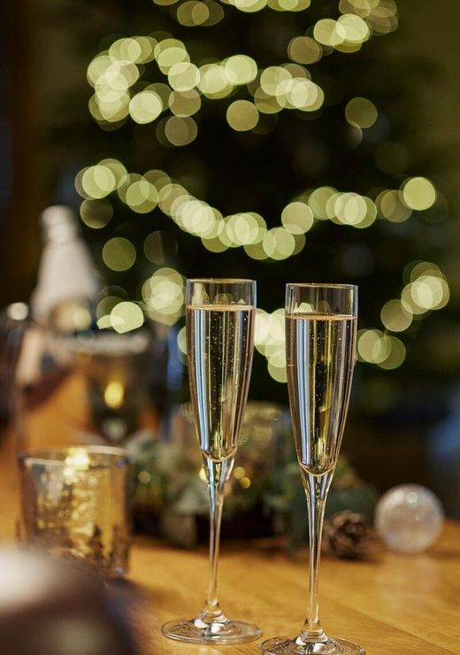 Festive Glasses of Champagne Drinks