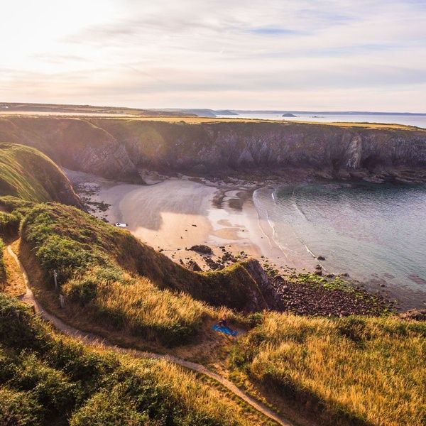 Caerfai Bay in Pembrokeshire West Wales UK