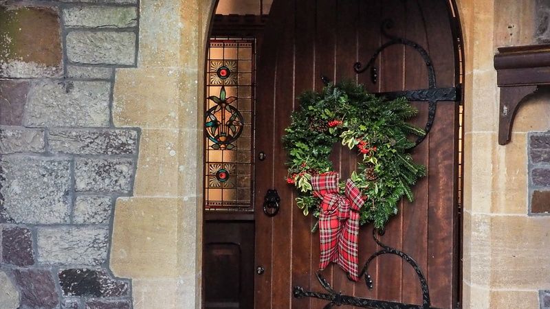 Christmas Decor at Penrhiw Priory part of the Retreats Group