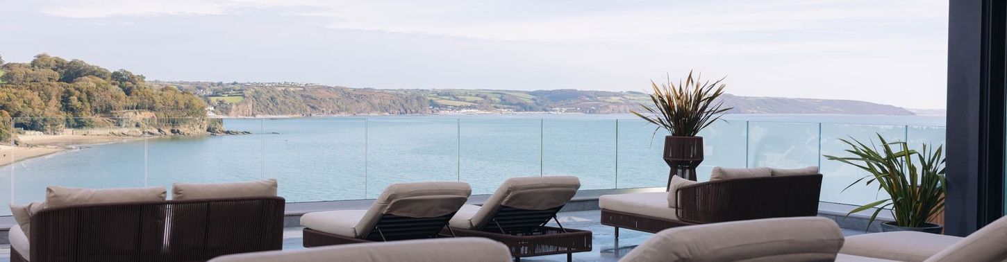 Spa Terrace with a View at St Brides Spa Hotel in Pembrokeshire