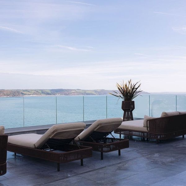 Spa Terrace with a View at St Brides Spa Hotel in Pembrokeshire