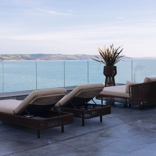 Spa Terrace with a View at St Brides Spa Hotel in Pembrokeshire