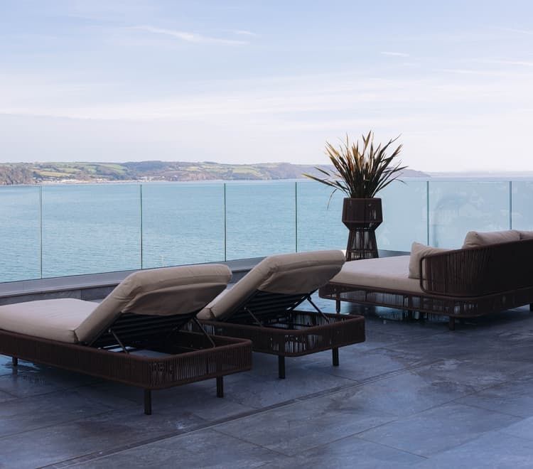 Spa Terrace with a View at St Brides Spa Hotel in Pembrokeshire