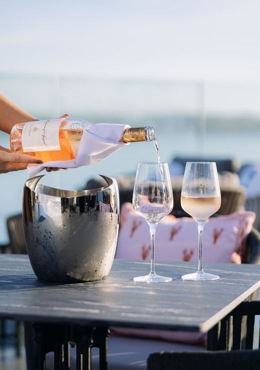 Outdoor terrace at St Brides Spa Hotel in Pembrokeshire